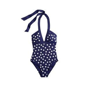 NWT Boden Blue and White Polka Dot One Piece Swimsuit